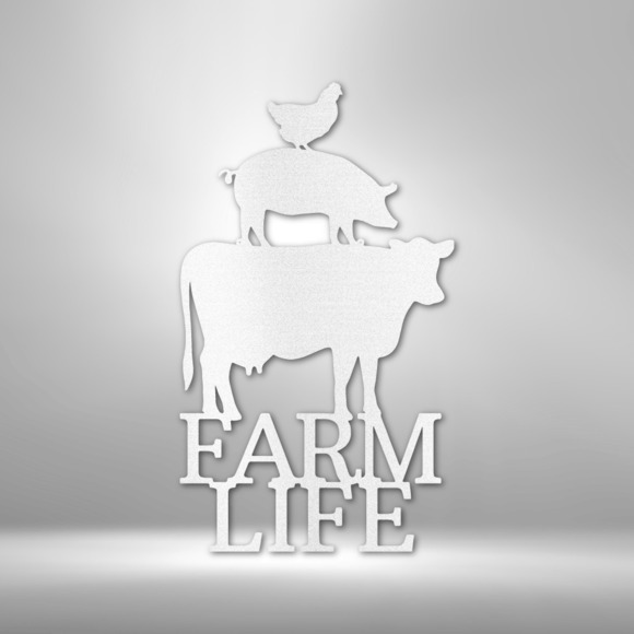 Farm Life Animals Steel Sign Laser Cut Powder Coated Home & Office Metal Wall De